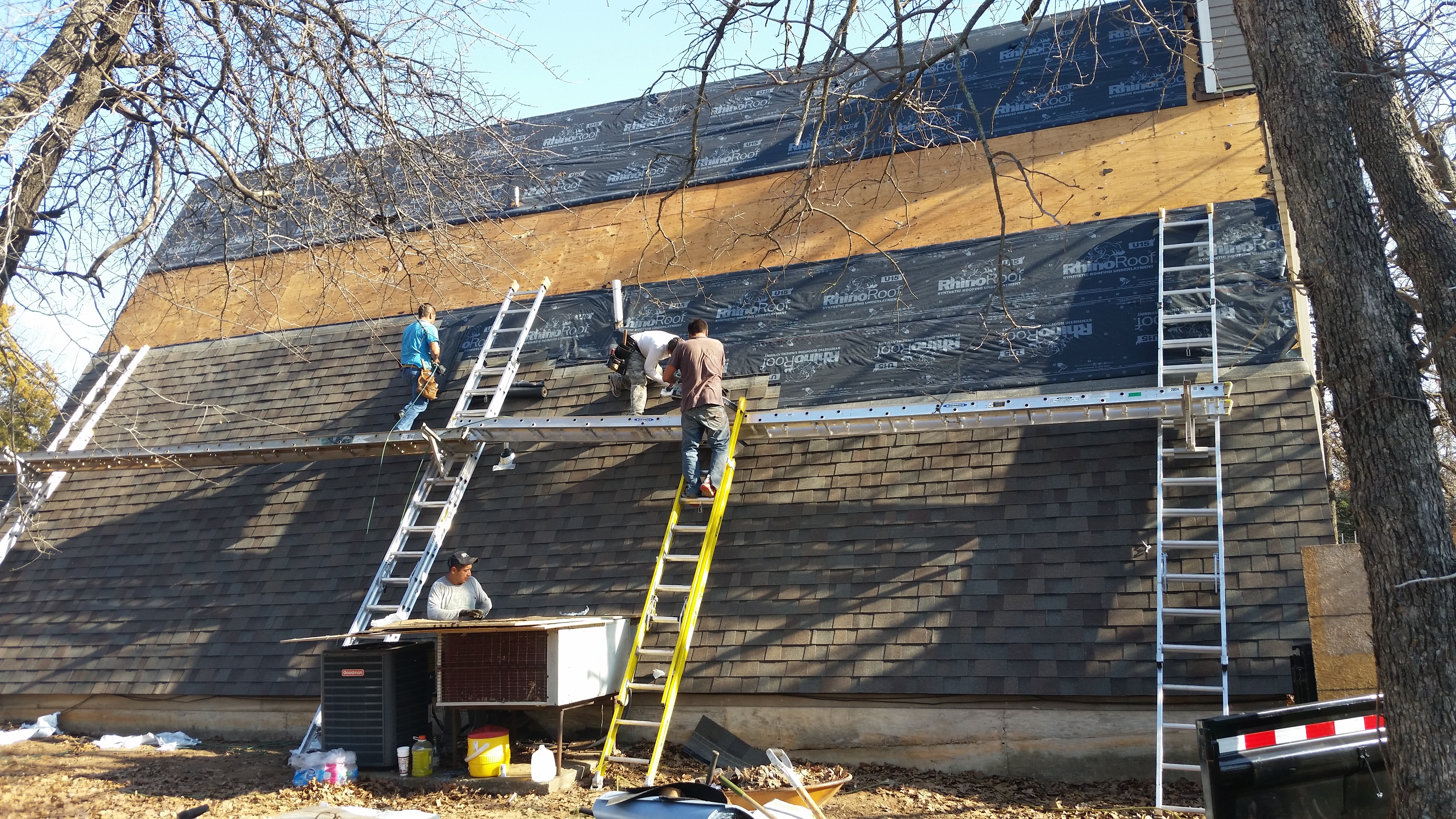 residential shingle roof install